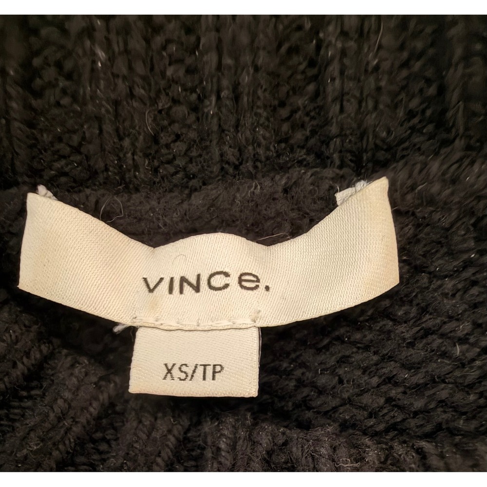 Vince Wool Cashmere Mock Neck Sweater Womens Cropped Raglan Knit Black XS - Picture 5 of 7